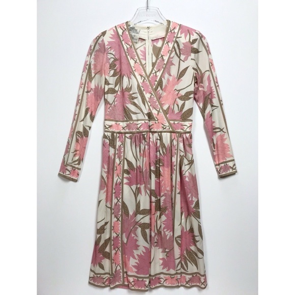 Emilio Pucci Dresses & Skirts - EMILIO PUCCI Vintage Size 8 Pink Print Long Sleeve